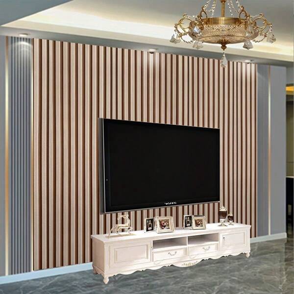 1Roll Brown Wooden Fence Stripe Wallpaper White An Easy To Tear Self Adhesive Contact Paper It Is A Vinyl Film In The Form Wood Like Decorative Panel Suitable For Bedroom Living Room Bathroom Feature Walls Home Decoration Kitchen Countertops Cabinets Furniture Renovation It Is Easy To Onstall Removable 45CMX500/300/100CM Wall Paper Wall Stickers Room Decor Wall Decor Wall Sticker