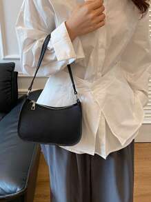 Bolso de hombro tipo tote minimalista y moderno, bolso vintage retro de debajo del brazo, bolso baguette ligero de alta gama con cremallera para llevar en la mano, bolso pequeño multifuncional de gran capacidad, estilo callejero chic europeo y americano, adecuado para fiestas, viajes al trabajo y almacenamiento de cosméticos