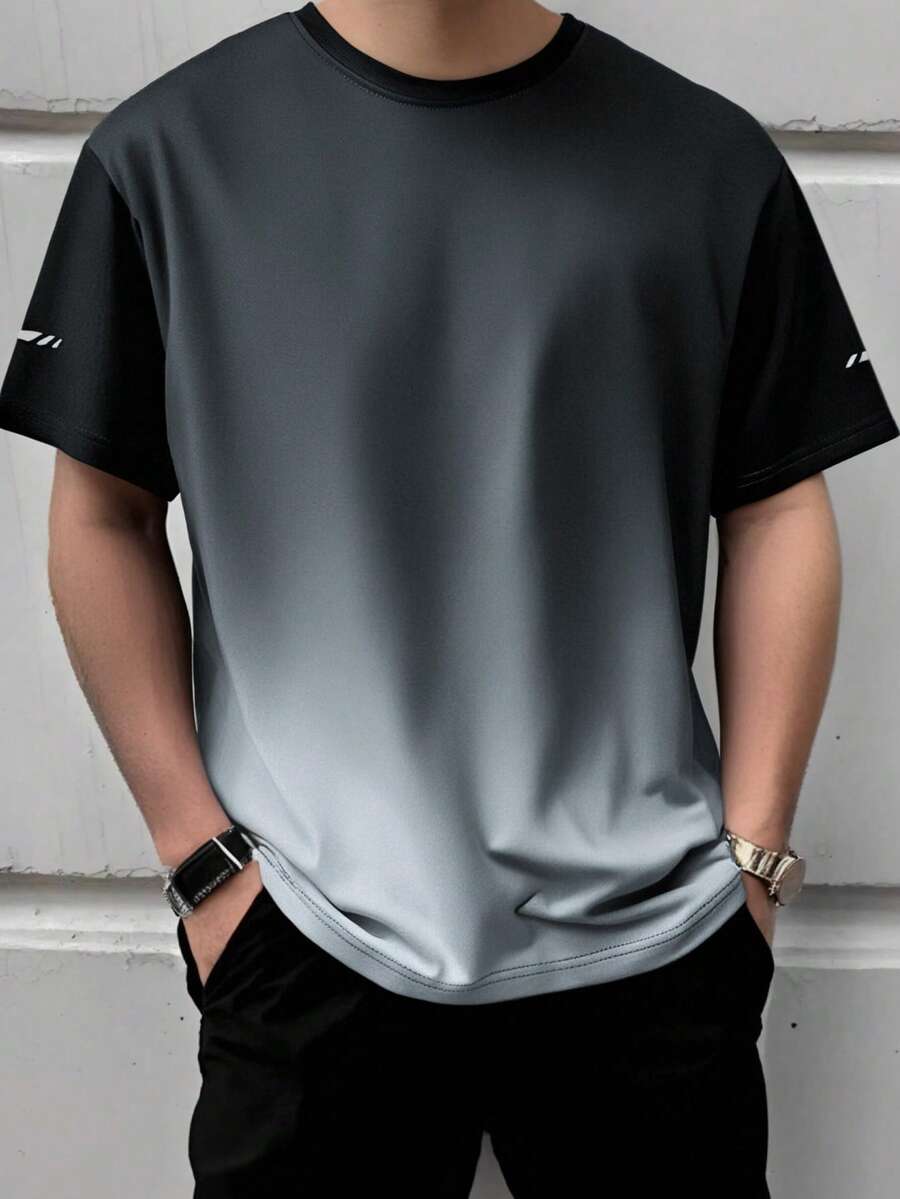 Summer Workout Men's Quick Dry Breathable Moisture Wicking Casual Outdoor Short Sleeve T-Shirt