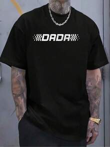 100% Cotton Racing Birthday Matching Family Race Car Pit Crew Dada T-Shirt - Black - View 1