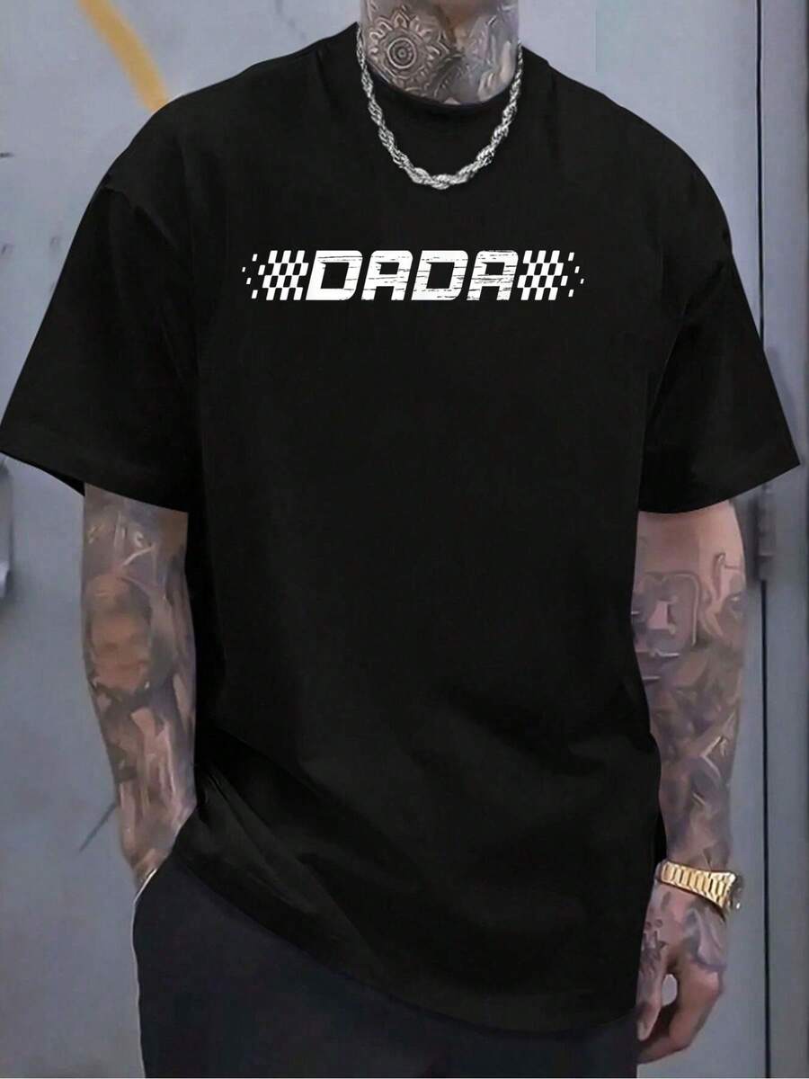 100% Cotton Racing Birthday Matching Family Race Car Pit Crew Dada T-Shirt - Black - View 1