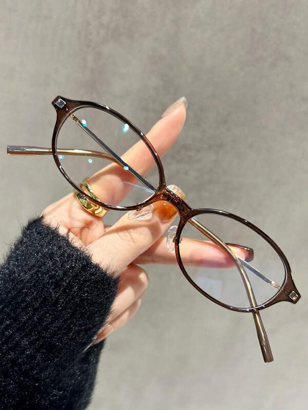 1 Peça Óculos Decorativos Não Receituários Ovais de Estilo Y2K para Mulheres, Armação Pequena Ultra Leve de TR90, Adequado para Uso no Computador, Uso de Celular, Combinação com Looks Diários, Acessórios de Moda