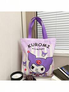SANRIO Bolso de lona con diseño de  de , de gran capacidad, bolso de hombro para estudiantes, bolso de mano con diseño de dibujos animados para niñas, durable y a la moda, adecuado para picnics al aire libre, reuniones, viajes, compras, bolsa para lonchera para estudiantes y profesoras femeninas - Multicolor - Ver 10