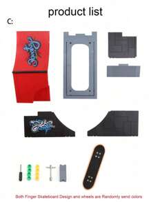 Conjunto de rampa para dedo skate de decoración navideña, kit de rampa de parque de dedo skate en miniatura, conjunto de juguetes de dedo skate, accesorios de entrenamiento, regalos de cumpleaños para adultos, pro dedo skate, artículos de skate, Tec Deck, skate, Navidad, dedo skate, Dek, skate>Wpc, medio cumpleaños