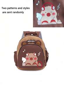 1pc卡通可爱水豚背包，可爱宝宝新款水豚背包，顺滑拉链，多种水豚图案，大容量多口袋，可放书籍、日用品、零食，适合青少年旅行和日常使用 - 卡皮巴拉雙肩包 - 查看 12