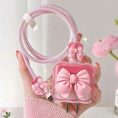 Charger Protector Cable Organiser Compatible With IPhone 15 14 11 13 18W 20W Charging Protection Cover Data Cable Management Cord Winder Kit