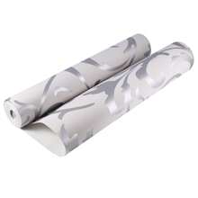 Carta da parati in tessuto non tessuto goffrata di lusso per camera da letto, carta da parati 3D verticale, argento Parole chiave