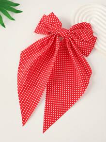 6pcs Girls Fashion Minimalist Elegant Versatile Hair Clips Polka Dot Ribbon Bow Bun Claw Clips