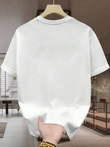 200 Grams In Weight, Men's Clothing, Fashionable Casual Outdoor Sports Sweatshirts, Gym Gifts For Men, Father's Day Beachwear, Lightweight And Breathable, Popular Print, Street Style - 白色 - 查看 2