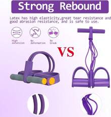 21 Fitness Resistance Bands-6 Tube Pedal 2025 Upgrade Stretch Bands Exercise Sit Up Exercise Equipment AB Training Auxiliary Device Workout Equipment Women Men - Purple - View 9