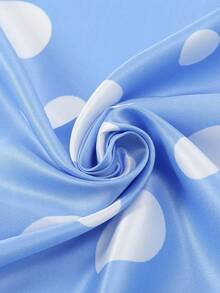 1 件简约印花小方巾，新款春季女士头巾，百搭腰带，包包装饰，头带，头巾，时尚颈巾 - 藍白色 - 查看 4