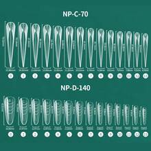 70/140件套双头美甲模具，适用于凝胶延长、多种形状的亚克力美甲，带法式线条，新手友好，快速制作美甲 - 無色 - 查看 9