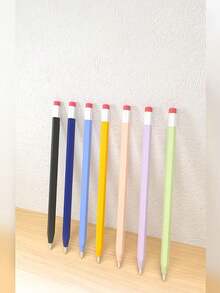 1/2 件复古铅笔形保护套 兼容 Apple Pencil 2nd/Pro 平板电脑手写笔便携式保护套 硅胶套 - 彩色 - 查看 2