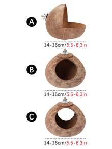 1pc Hanging Parrot Coconut Shell Bird Nest, Coconut Shell Bird Toy, Summer Bird Nest Hanging Nest, Suitable For Parrot, Budgie, Bird Cage, Comfortable Bird Nest, Bird Toy