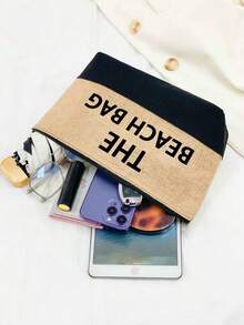 这款女士沙滩主题手提包套装采用艺术感十足的“沙滩包”设计，包含一个大容量手提包和两个化妆包，适合婚礼、度假和日常使用。它是送给女性、母亲、教师、朋友、伴娘、学生以及返校季的绝佳礼物。大容量手提包也适合作为旅行包，用于度假和周末短途旅行，是送给朋友的个性化生日礼物。 - 卡其色 - 查看 7