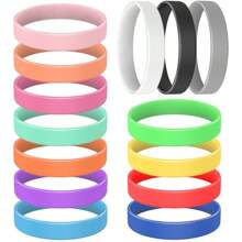 14 Pcs Rubber Bracelets Silicone Bracelet Men Rubber Wristbands 14 Color Mixed