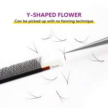 Genielash YY Shape Eyelash Extensions 12Rows 0.07 D Curl Professional Volume Eyelashes Double Tips Premade Fan Lash Extensions