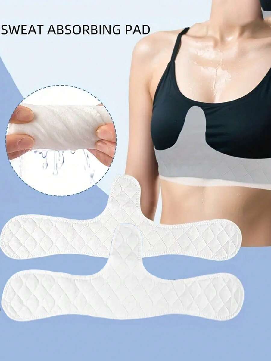 New Elegant Series Women's Sports Bra Sweat Pads, Bra Pads, Sweat Absorbing Pads, Underboob Sweat Pads, Washable And Reusable Moisture-Wicking Liners, Hand Wash/Dry Clean Only, Solid Color Bust Support Accessory, Hidden Design, Soft Fabric, For Women - Multicolor - View 1