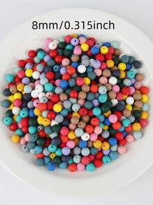 50pcs/100pcs DIY Multi-Color Mixed Color Round Beads Are Available In 8mm/10mm/12mm To Choose From Make Necklaces, Bracelets, Keychains, Jewelry Accessories