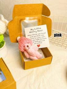 3 Stücke Mini Teddybär Geschenkbox mit Aufmunterungskarte für emotionale Unterstützung, süßes weiches Bären Geschenk für Geburtstag, Muttertag, Vatertag, Valentinstag, Familie, Freund Geschenk