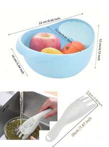 1 pieza Canasta multifuncional para el hogar para lavar arroz y escurrir vegetales, para almacenamiento de frutas y verduras, canasta escurridora multifuncional para viajes, canasta escurridora de cocina para viajes, canasta escurridora de lavandería para viajes, escurridora de arroz, canasta escurridora para restaurantes.