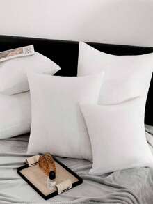 1 件方形多尺寸多规格纯色加厚毛绒枕芯，高弹性，可水洗，适用于家庭、卧室、客厅、沙发靠背垫、装饰枕头，四季皆宜