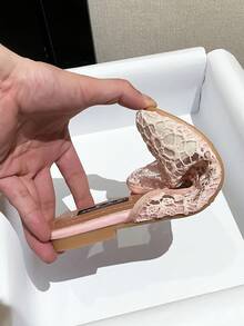 Mengshangli 2025年秋季女士网眼一脚蹬穆勒鞋，镂空透气平底休闲凉鞋 - 粉色 - 查看 7