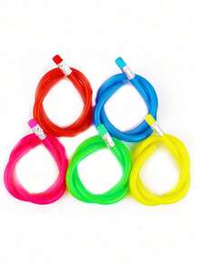 20 Stücke flexible farbige gestreifte biegbare Bleistifte mit Radiergummis, Geschenke und Partydekorationen (Nur für Erwachsene), zufällige Farben