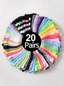 30 Pairs Colorful Polka Dot, Heart-Shaped, Bowknot Design Breathable Boat Socks, Suitable For Daily Wear, School Outfit And Sports, Great Christmas Gift