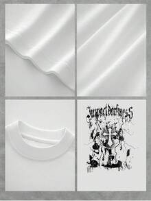 1pcs Gothic Cross Men's Tank Top, Ideal Choice For Summer Workout Gym Fitness Tank Top 100% Pure CottonSuitable For Casual Daily Wear - White - View 5