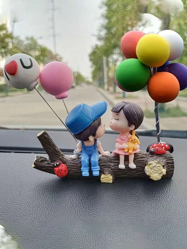 Car Decoration Cute Cartoon Couple Action Character Statues Balloon Decorations Car Interior Accessories Car Accessories Girl Gifts