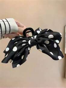 1 Stück eleganter Stoffbogen Polka Punkt Haarklammer für Damen, Punkt Schleife Pferdeschwanz Hochsteckfrisur Haarklammer, geeignet für Kleider, vielseitige tägliche Haarstyling Deko-Accessoires, boho elegante Mode Haarzubehör