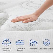 Materasso Viscoelastica 140x190 cm Memory Foam HR + Blue Latex, Antiacaro, Anallergico, Media Rigidità H3/Oeko-TEX Certificato, Ortopedico, 8 Zona Molle Insacchettate, Altezza 26cm