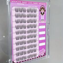MIXIAOHE Kiểu Hàn Quốc Không Keo Mi Giả 60 Cái Cụm Riêng Biệt Tự Làm Không Tháo Tự Nhiên Xoăn Trông Thật Hàng Ngày Có Keo Dán Cụm Nối Mi Giả Cho Người Mới Bắt Đầu, Chiều Dài 10mm-13mm Cụm Mi, Cụm Mi Mắt, Lông Mi Riêng Biệt, Lông Mi, Lông Mi Giả - C - Xem 5