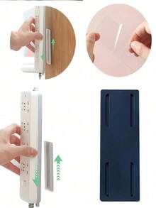 4pcs Desktop Socket Fixer, Plug-In Board Surge Protector Holder, Self Adhesive Punch Free Socket Holder, For Home Dorm Office Cable Management - Multicolor - View 8