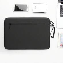 [Laptop] Light Blue Laptop Sleeve |   14.1/15.4 Inch Compatible |   Polyester |   Adjustable Strap With Zipper Closure |   Ideal For Notebooks And Tablets |   Minimalist Design |   Smooth Texture - Black - View 12