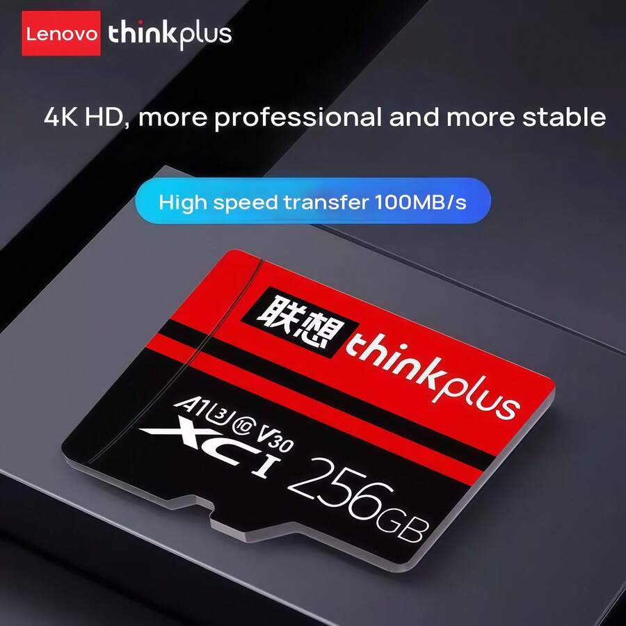 Lenovo TF102高速microSD卡 4K超清錄製 三防抗震設計 廣泛相容於GoPro/無人機/安防監控 IPX7防水 行車記錄器專用記憶卡 - 黑色 - 查看 1