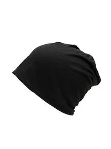 1 件纯色休闲涤纶无檐便帽男女通用宽松化疗帽双层四季帽男女皆宜