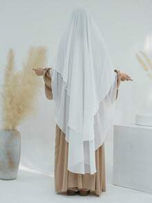1 chiếc khăn trùm đầu/niqab Kimmar hai lớp chất liệu chiffon cao cấp, thoáng khí và kín đáo, phù hợp với mọi loại áo Abaya, lý tưởng cho mặc hàng ngày, cầu nguyện và mọi mùa. - Nhiều màu - Xem 15