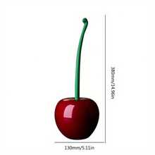 1pc Cherry Toilet Brush & Holder, Plastic Toilet Brush, Original Design, Bathroom Cleaning Tool (Cherry Color) - Red - View 3