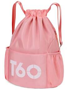 1pc Lightweight Basketball Sports Drawstring Backpack, Fitness Training Storage Bag