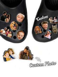 1 pieza de Dijes personalizados para zapatos, accesorios de zapatos de acrílico personalizados con fotos, pasadores para zapatos DIY, decoraciones y accesorios, regalo único para cumpleaños/Navidad/Día de San Valentín/Boda/Aniversario, estilo Kawaii para niños, mujeres, hombres, parejas, familia, multifuncional, ornamental, reutilizable, exquisito, elegante, de alta calidad, colorido, moderno, personalizado, único, regalos ideales para él, regalos ideales para ella, novio, papá, novia, mamá, familia, amigos, sala de té, hogar, jardín, oficina, para aniversarios, para el Día de San Valentín, para el Día de la Madre, para cumpleaños, para el Día del Padre, para graduación, para bodas, para calentamiento de casa