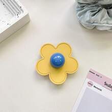 1 pieza Asa de teléfono con forma de margarita de color dopamina, soporte estable adhesivo y plegable compatible con iPhone y teléfonos Android, regalo para cumpleaños, familia y amigos