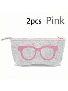 1 stuk chique zachte vilten brillenetui - kleurrijk oogontwerp, draagbare modieuze brillenetui met ritssluiting voor mannen en vrouwen, schattige brillenetui, gender reveal party, perfect voor verjaardagen, bruiloften, feesten, het perfecte cadeau voor collega's, vrienden en familie, terug naar school