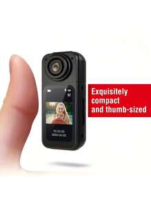 2.7K Ultra HD Fashionable Thumb Camera, Built-In WiFi, 180° Rotating Wide-Angle Lens, 1.47-Inch IPS Display Screen, Loop Recording, Wearable Mini Portable Vlog Camera, Magnetic Design, Suitable For Outdoor Travel, Sports And Fitness, Life Capture, Parent-Youngsters Activities, Adventure Photography