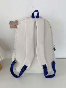 15.6 英寸尼龙防水笔记本电脑背包，适合男士、旅行背包、学校包 - 白色 - 查看 4