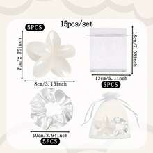 3 件/15 件/套新娘送礼会礼物、伴娘发带求婚礼物，包括花爪夹、缎面发带、欧根纱袋，适用于婚礼、求婚、生日、单身派对和周年纪念礼物 - 彩色 - 查看 19