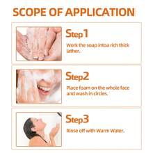 4块75克/2.65盎司手工天然姜黄皂，男女适用。清洁身体、面部，淡化黑斑和皱纹，美白肌肤，深层清洁祛痘，保湿控油。适合所有肤质。居家旅行两用，方便携带，附赠泡沫网袋。