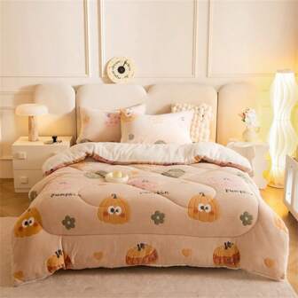 1 luxe zachte dekbedovertrek, moderne stijl, extra dik pluche beddengoed voor herfst/winter, antistatisch, gewatteerd, lichtgewicht en warm
