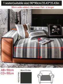 1pc All Season Sofa Cushion Cover, Modern Minimalist Non-Slip Sofa Seat Protector, Dust-Proof And Machine Washable Sofa Cover, Grey, Soft And Fade Resistant, Pet Friendly, Fits For L-Shaped Sofa, Bedroom, Office, Living Room - Grey - View 17